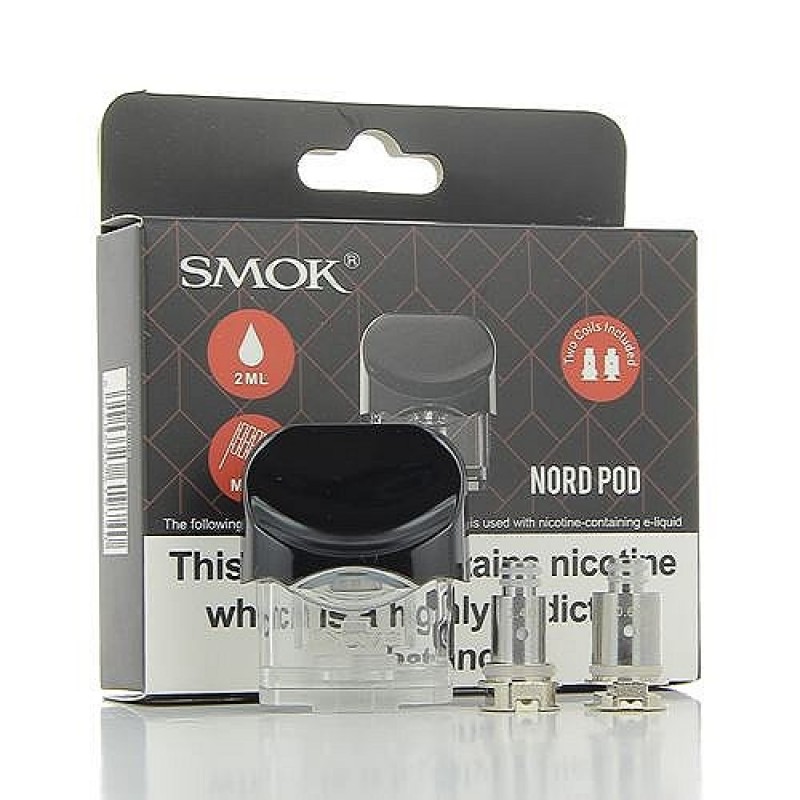 Cartouche 2ml Pod Nord + 2 résistances 0,6 et 1,4ohm Smok