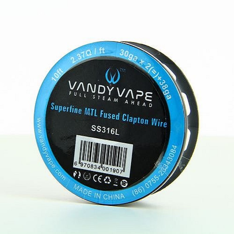 Superfine MTL Fused Clapton Wire SS316 30gaX2 + 38ga Vandy Vape